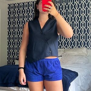 Zara Midnight Blue Sleeveless Top